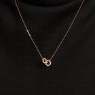 Double Lab Grown White Sapphire Connection Necklace