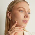 Lab Grown White Sapphire Edwardian Earrings