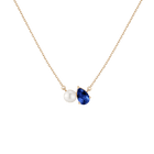 Pearl Toi et Moi Necklace  - Blue Sapphire