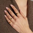 Vintage Oval Green Tourmaline Gold Ring