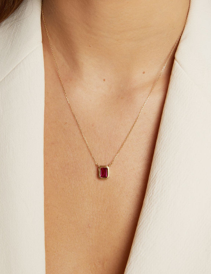 Lab Grown Red Ruby Heirloom Necklace