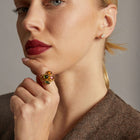 Vintage Oval Orange Tourmaline Gold Ring