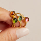 Vintage Round Pink Tourmaline Gold Ring