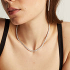 Unbreakable Lab Grown White Sapphire Tennis Necklace
