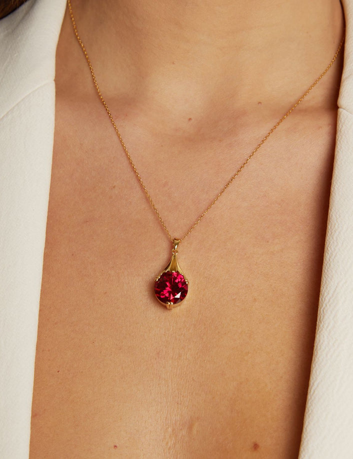 The Oma Lab Grown Red Ruby Necklace