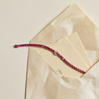Vintage Red Ruby Tennis Belt Bracelet