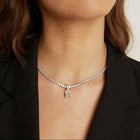 7ct Emerald Tennis Charm Necklace Set