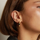 Lab Grown Black Sapphire Art Deco Earrings