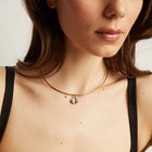 Lab Grown Aquamarine Oval Pendant Collar Necklace