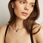 Lab Grown Aquamarine Oval Pendant Collar Necklace