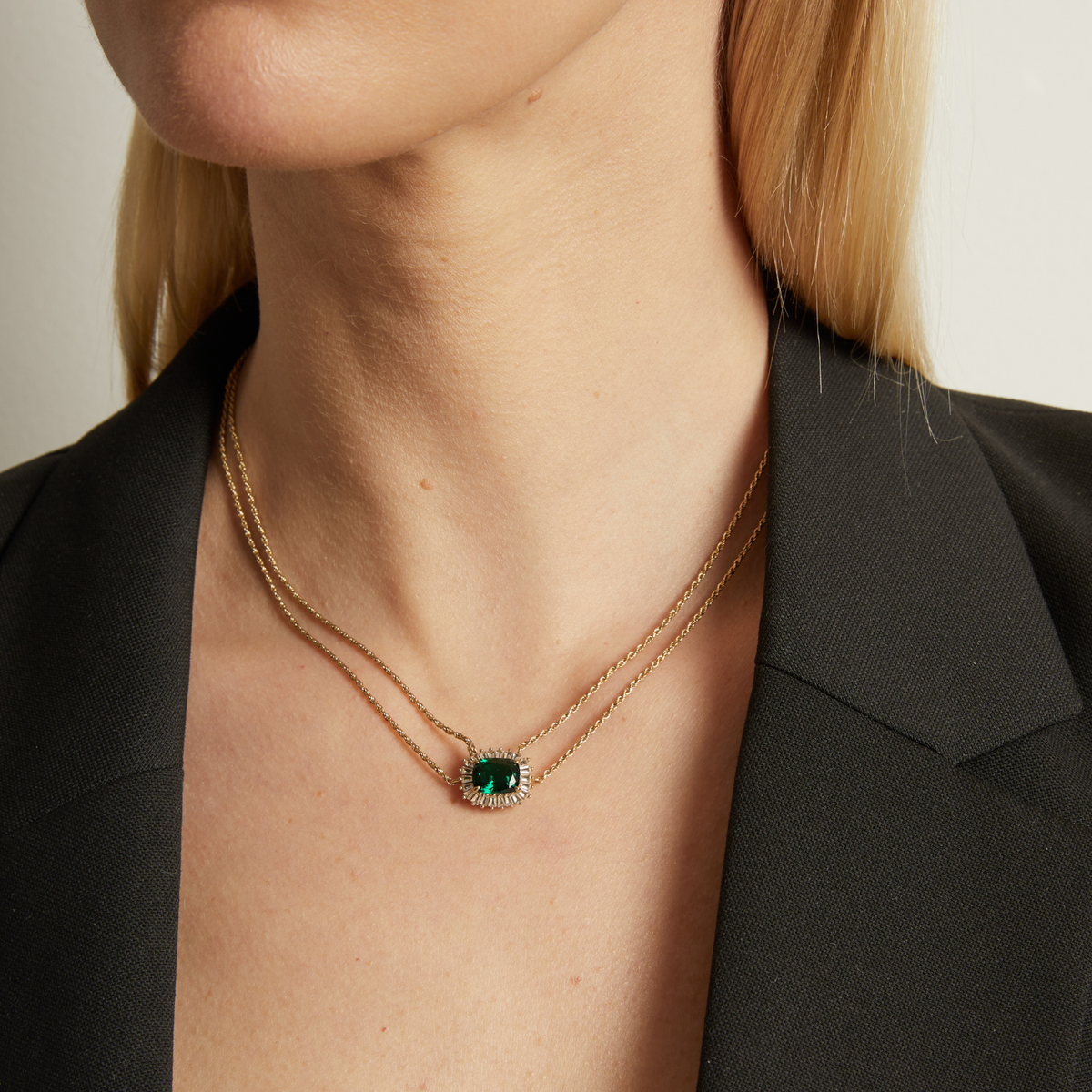 Lab Grown Green Emerald Alexandra Necklace