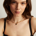 Lab Grown Green Sapphire Oval Pendant Collar Necklace