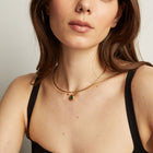 Lab Grown Green Sapphire Oval Pendant Collar Necklace