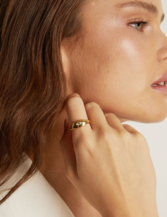 Chunky Lab Grown White Sapphire Marquise Ring