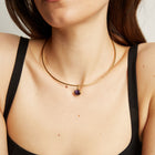 Lab Grown Amethyst Oval Pendant Collar Necklace