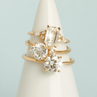 Emerald-Cut Floral Diamond Ring