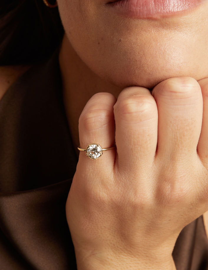 1ct Round Lab Grown Diamond Georgian Ring