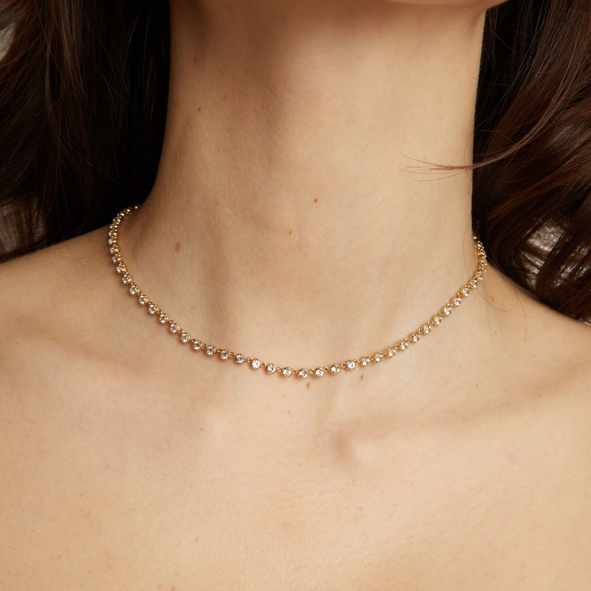 Lab Grown Diamond Georgian Tennis Necklace