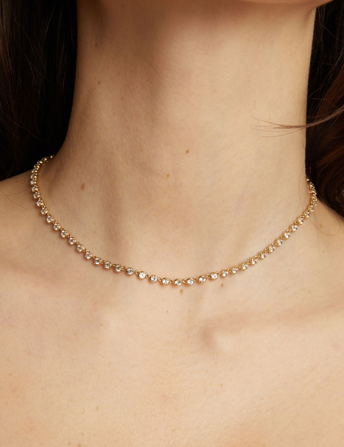Lab Grown Diamond Georgian Tennis Necklace