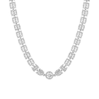 Lab Grown White Sapphire Three Layered Tennis Necklace