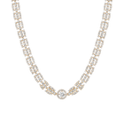 Lab Grown White Sapphire Three Layered Tennis Necklace