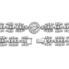 Lab Grown White Sapphire Three Layered Tennis Necklace