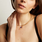 Lab Grown Amethyst Oval Pendant Collar Necklace
