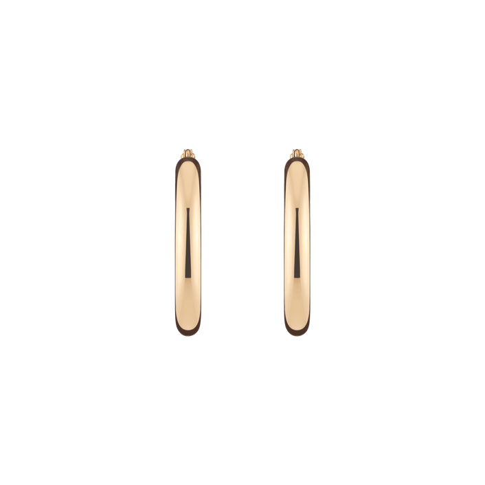 Gold Hoop Earrings - 4mm 14k Yellow Gold Pair Single 30mm