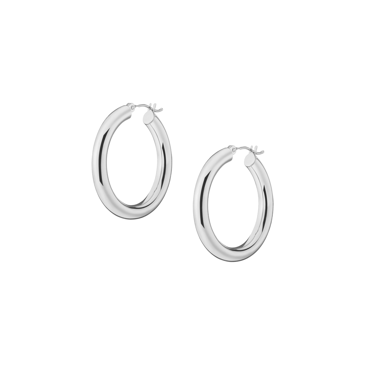 4mm Gold Hoop Earrings - 30mm