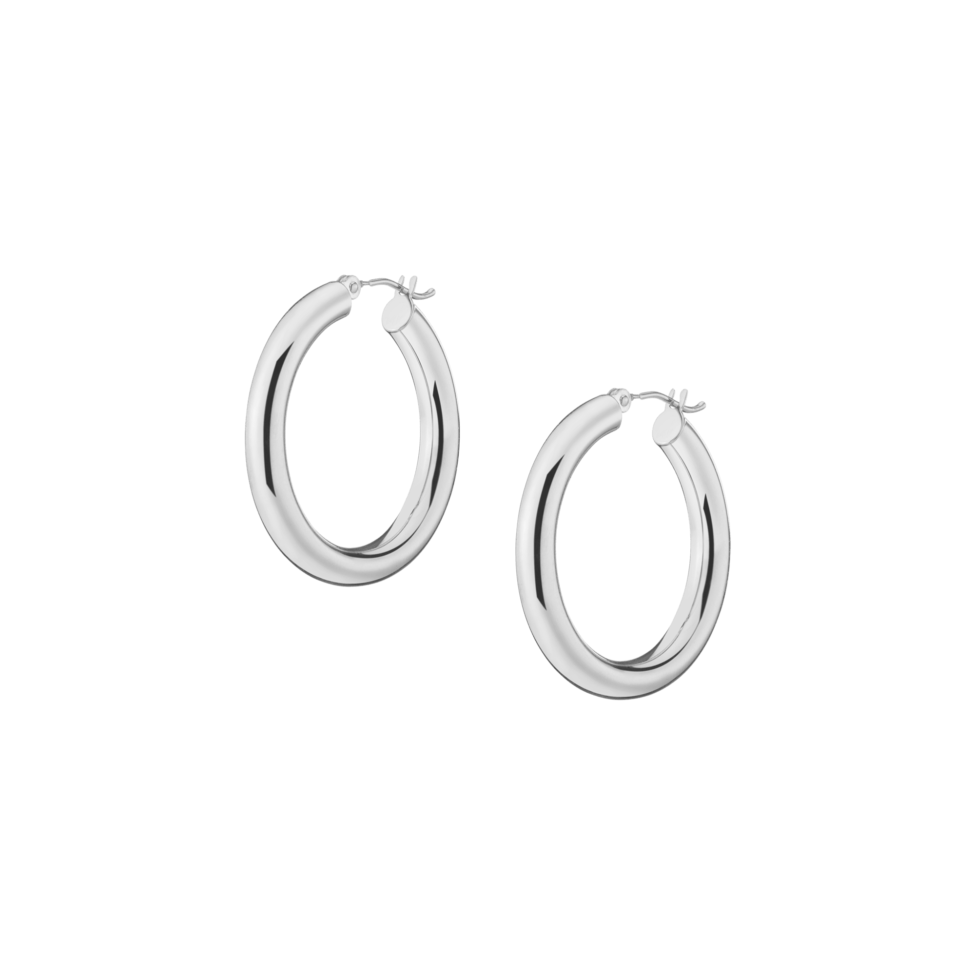 4mm Gold Hoop Earrings - 30mm