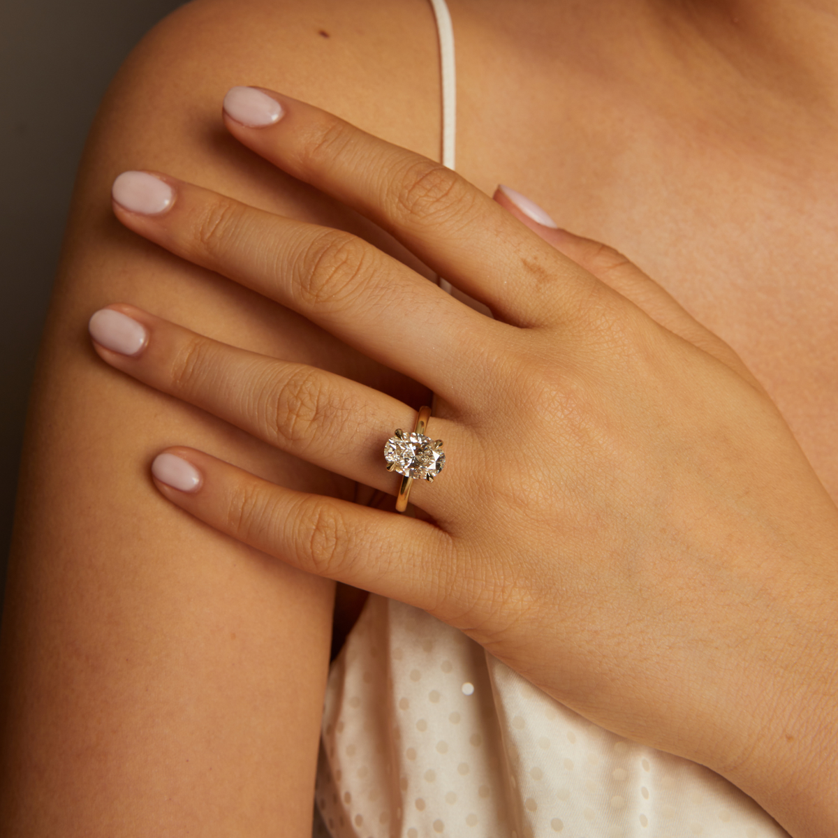 3ct Oval Lab Grown Diamond Solitaire Ring