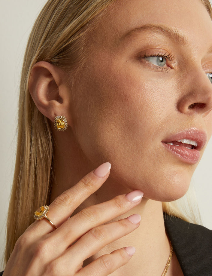 Lab Grown Yellow Canary Alexandra Earrings