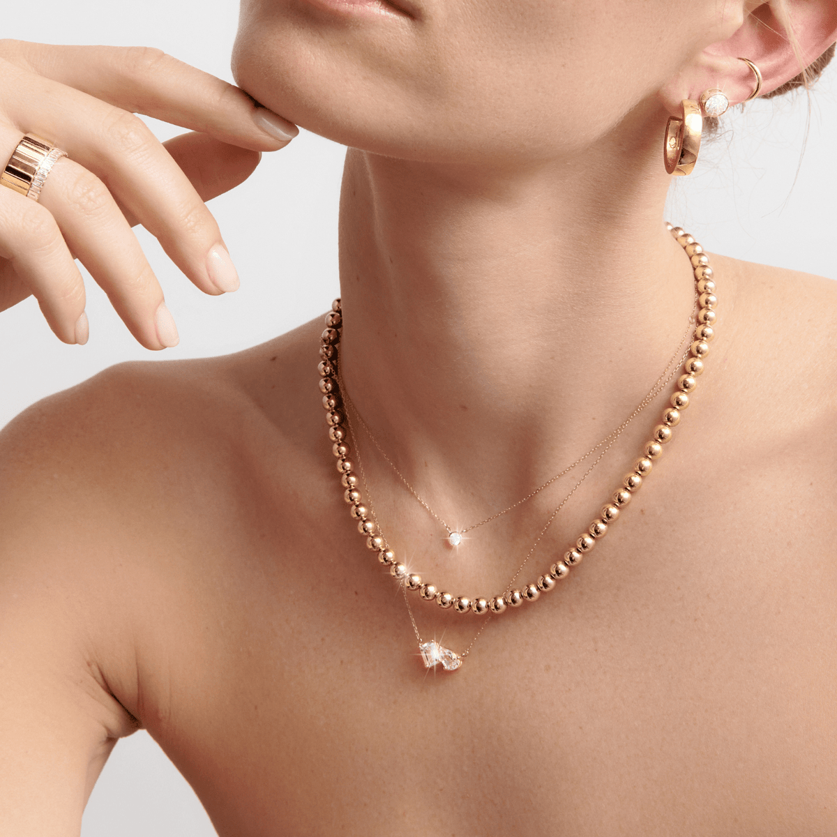 Medium Diamond Bezel Necklace