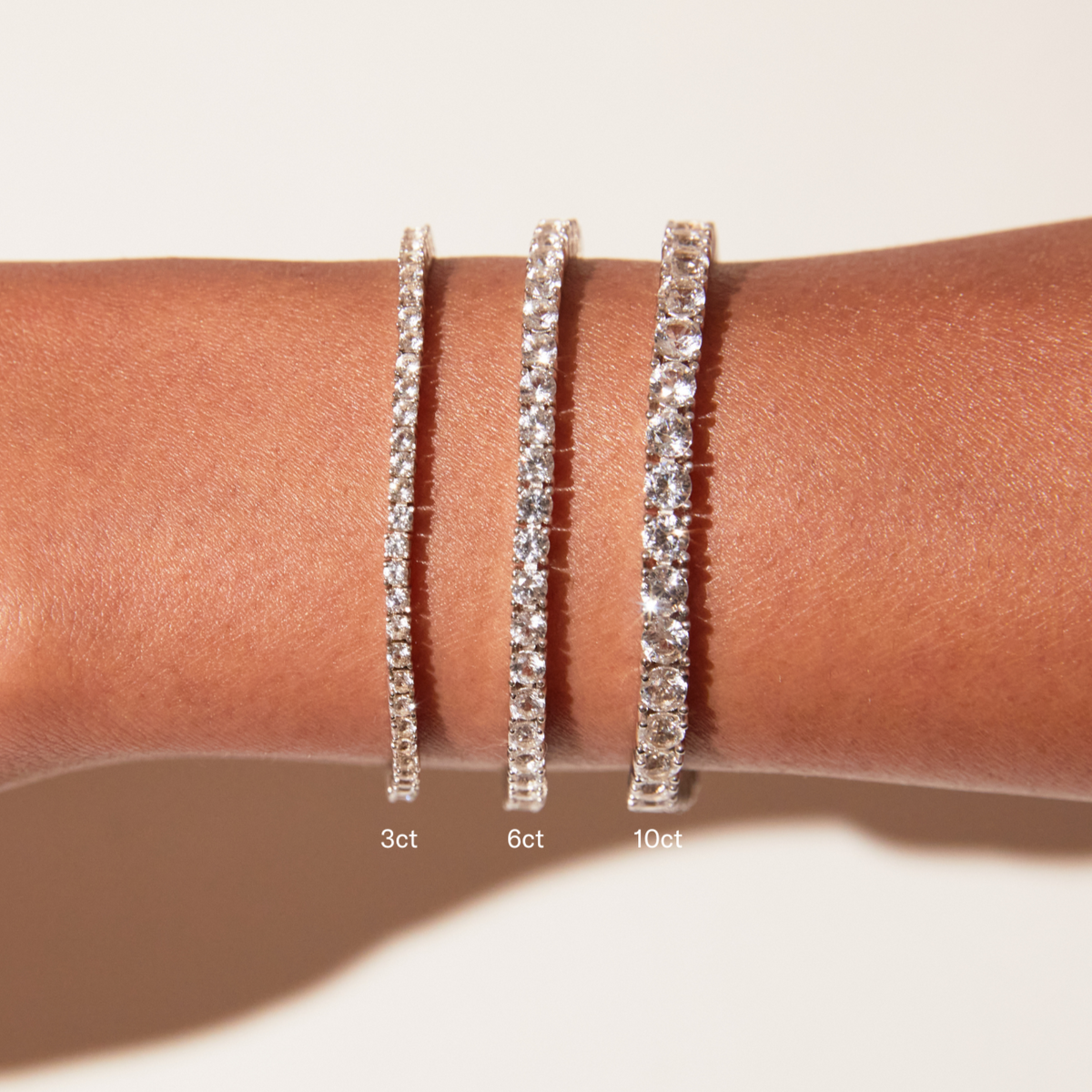Lab Grown White Sapphire Tennis Bracelet