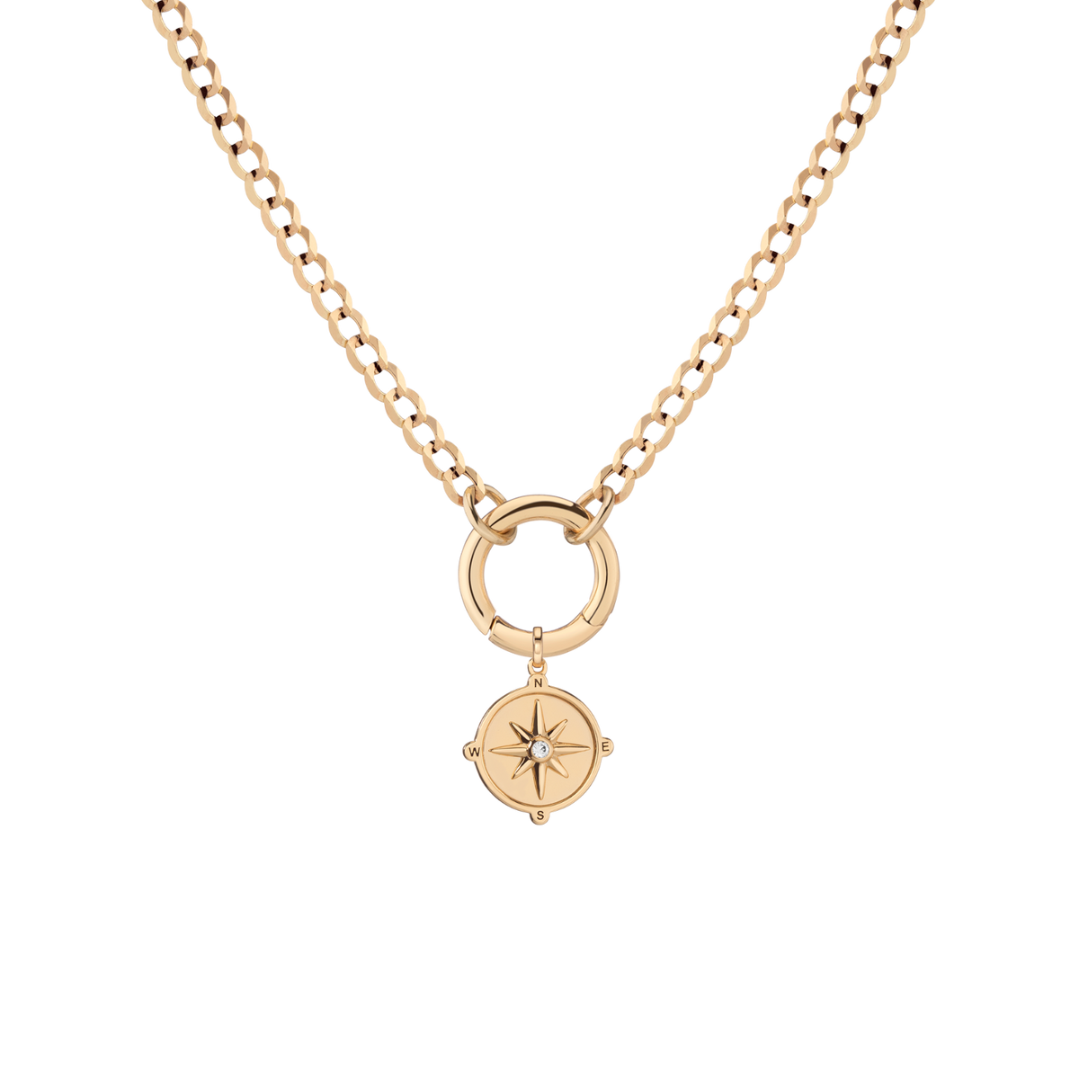 Curb - 16in Curb - 18in Large Compass Charm 