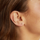 Aurate x Wilson: Lab Grown White Sapphire Bezel Stud Earrings