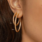 Lab Grown White Sapphire Hoop Earrings