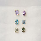 Lab Grown Aquamarine Mosaic Stud Earrings