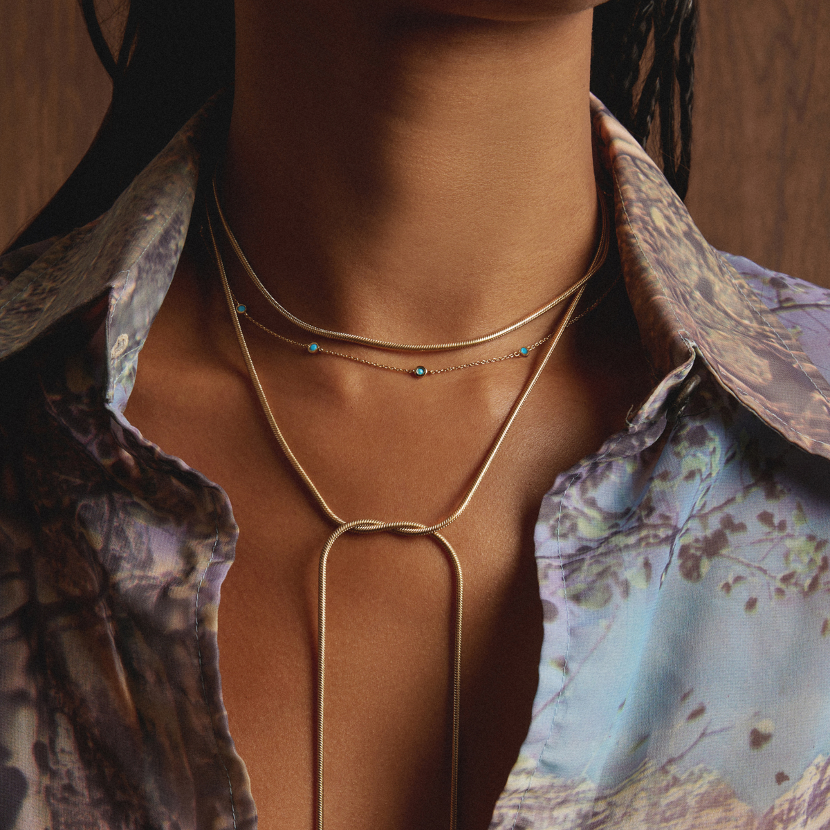 Aurate x Frye: Turquoise Station Necklace
