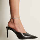 Lab Grown White Sapphire Tennis Anklet