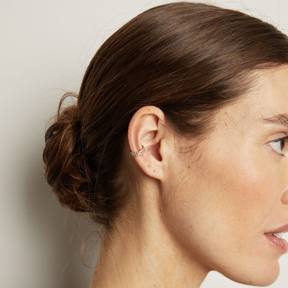 Lab Grown White Sapphire Double Ear Cuff