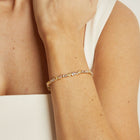 Lab Grown White Sapphire and Canary Mixed Shape Tennis Bracelet