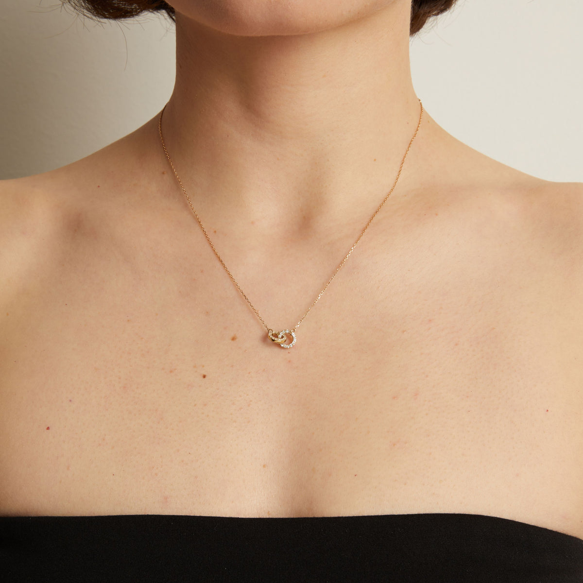 Double Lab Grown Diamond Connection Necklace