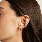 Emerald Lab Grown White Sapphire Solitaire Ear Cuff
