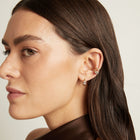 Emerald Lab Grown White Sapphire Solitaire Ear Cuff