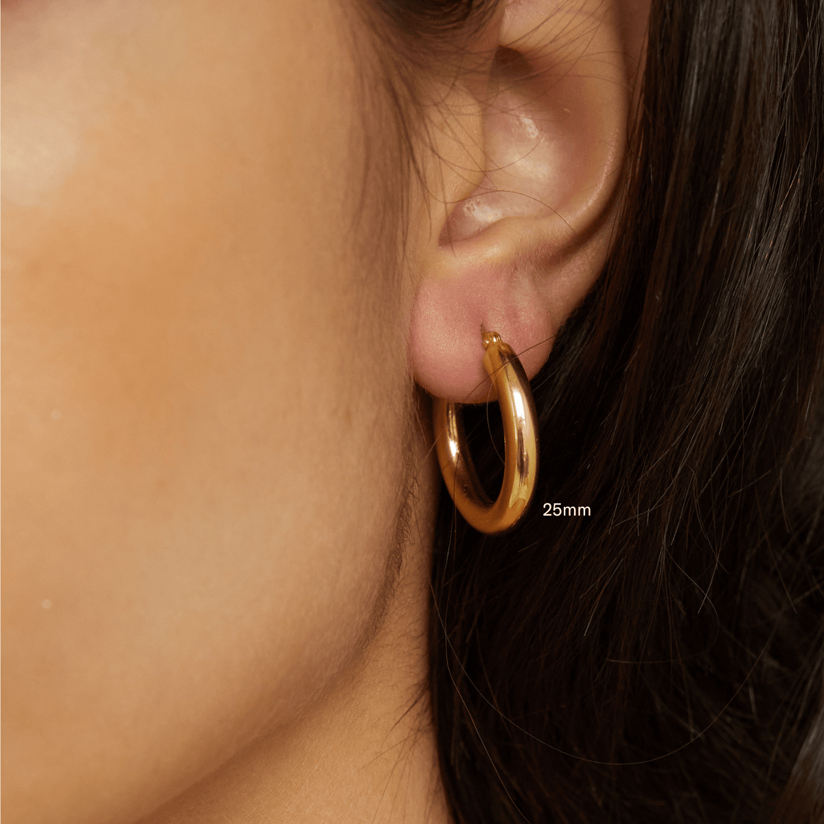 Gold Hoop Earrings 4mm