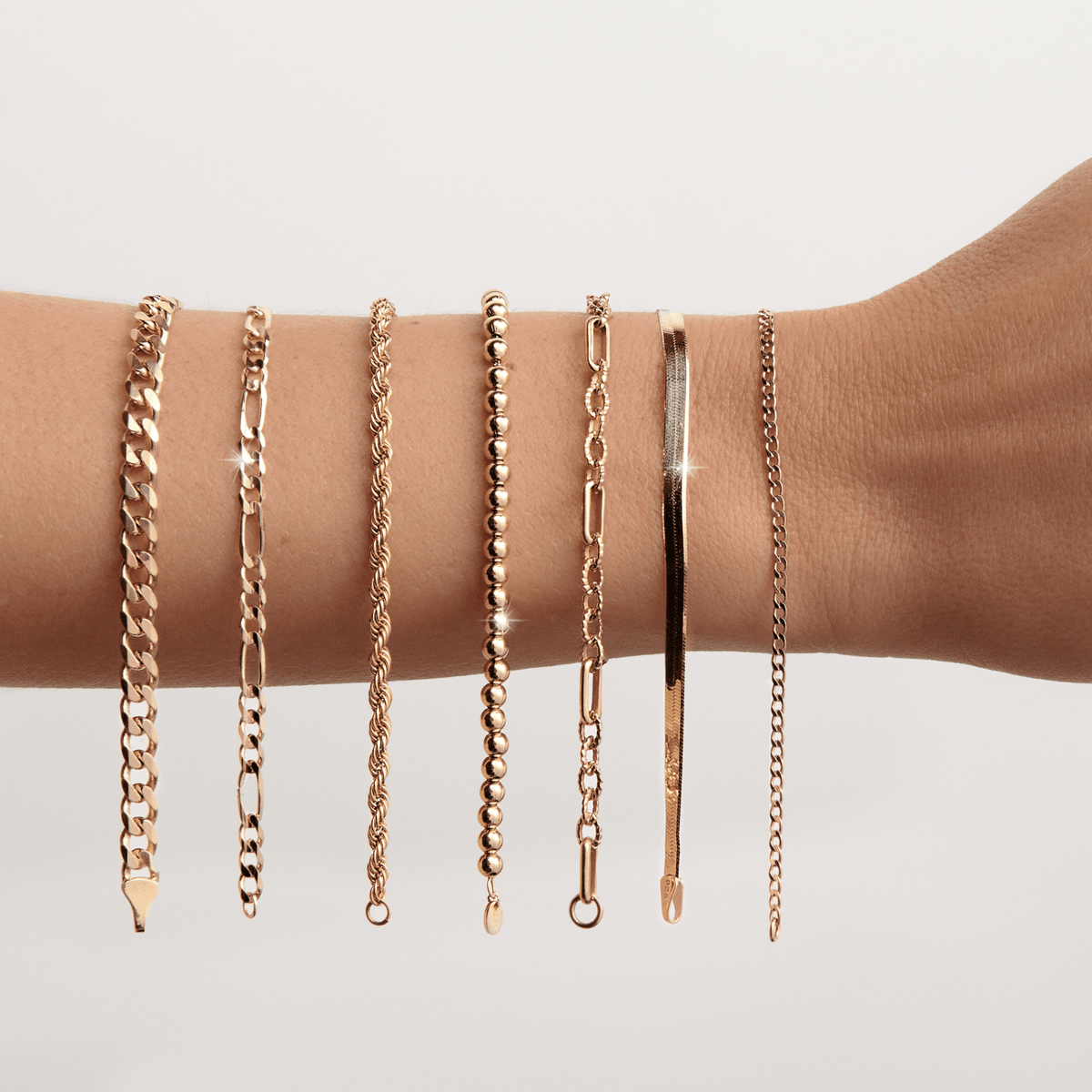 Rose gold discount curb chain bracelet