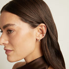 Emerald Lab Grown White Sapphire Solitaire Ear Cuff