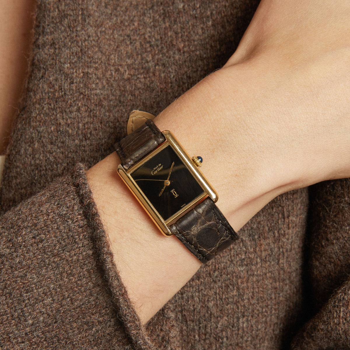 Vintage Tank Must de Cartier Leather Watch