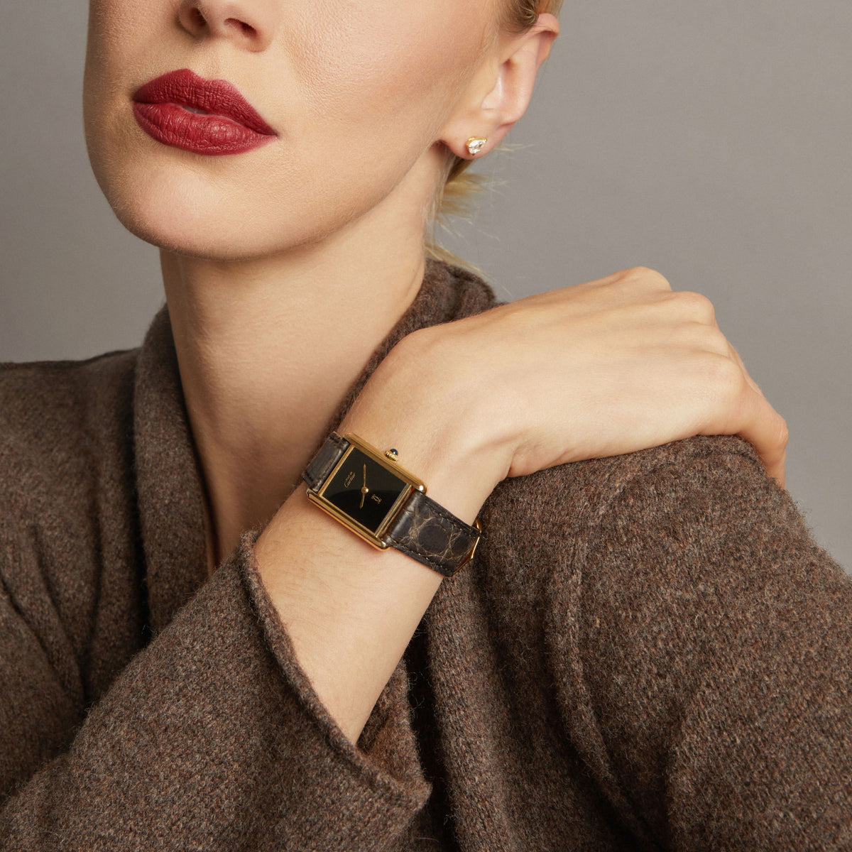 Vintage Tank Must de Cartier Leather Watch